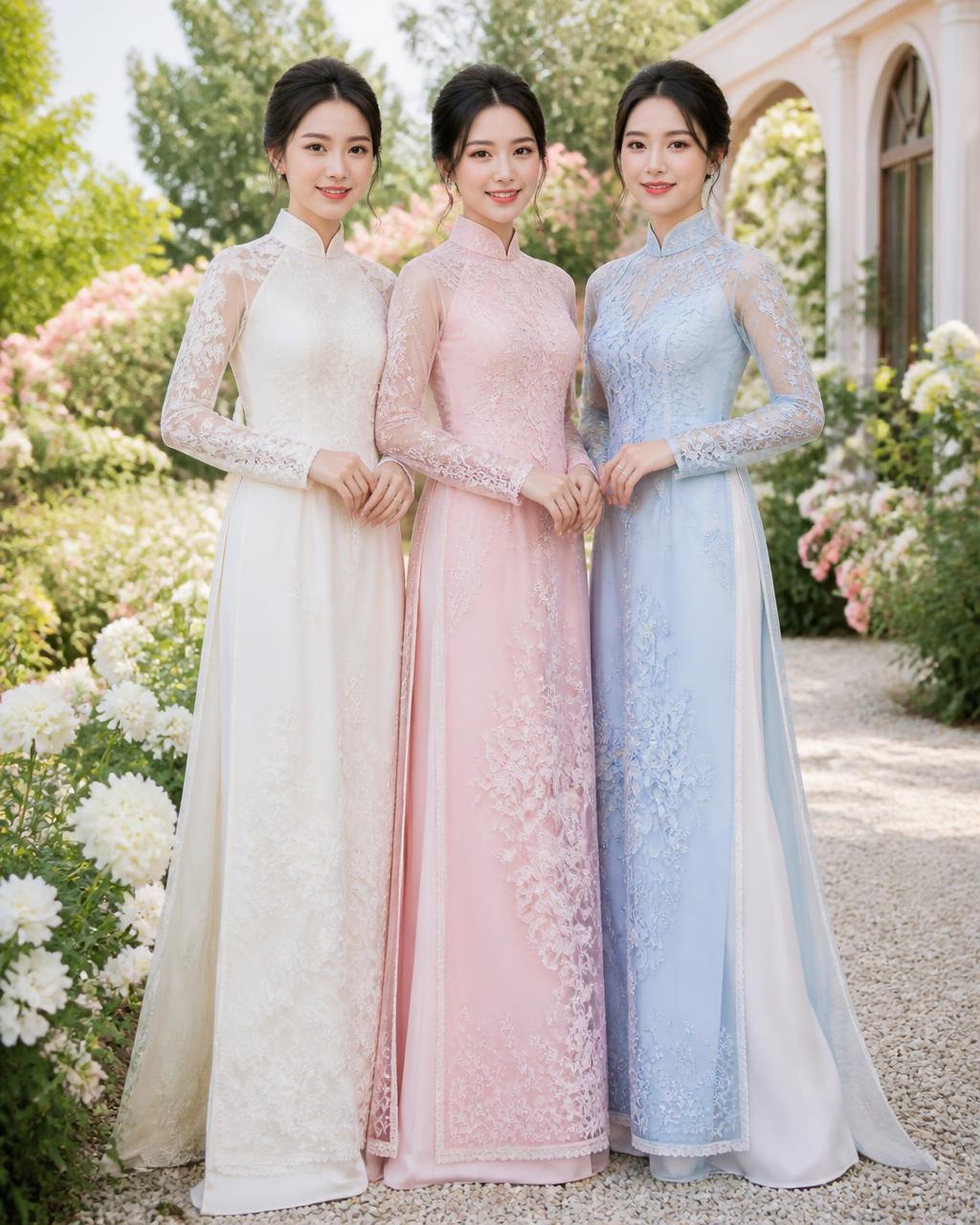 Áo dài pastel truyền thống